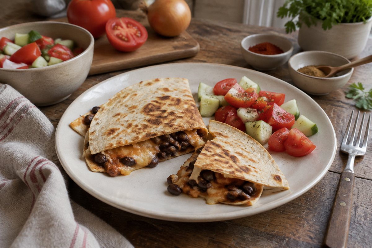 Quesadilla s fazolemi a sýrem