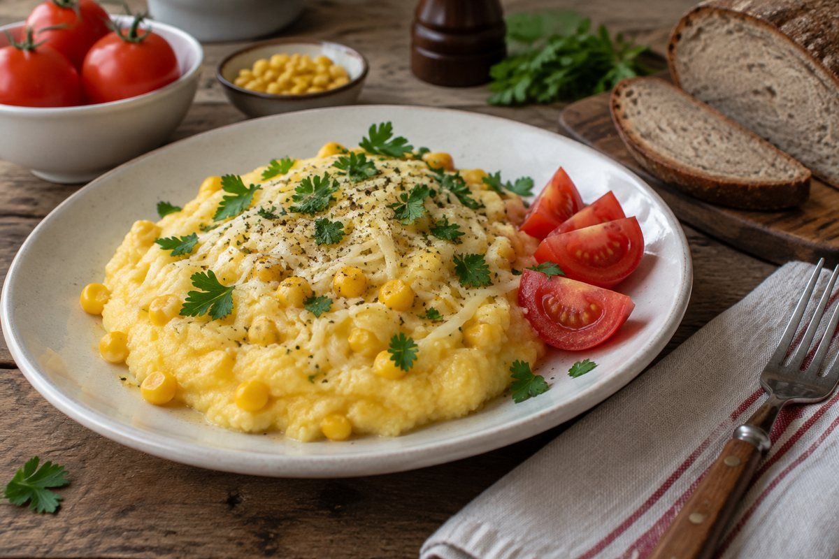 Sýrová polenta s kukuřicí