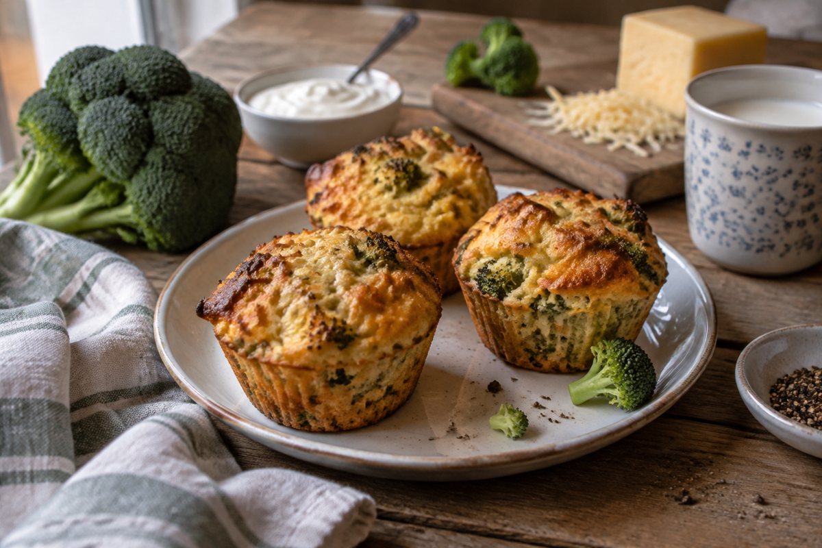Brokolicové kukuřičné muffiny