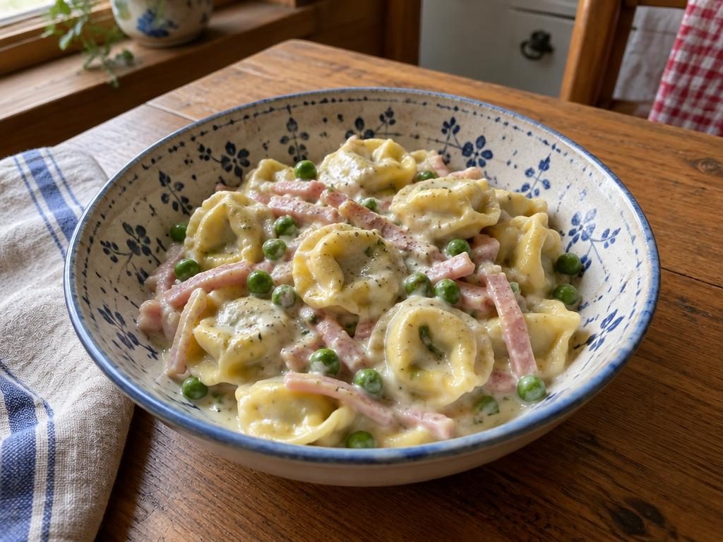 Tortellini ve smetanové omáčce se šunkou