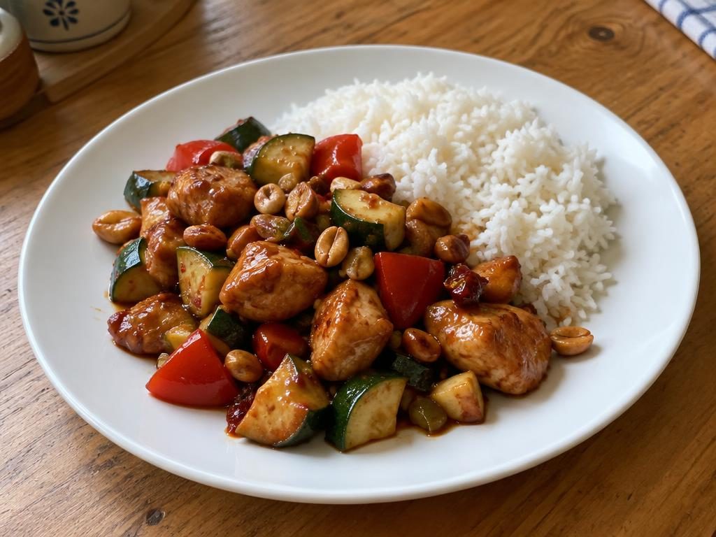 Kung pao kuře s arašídy