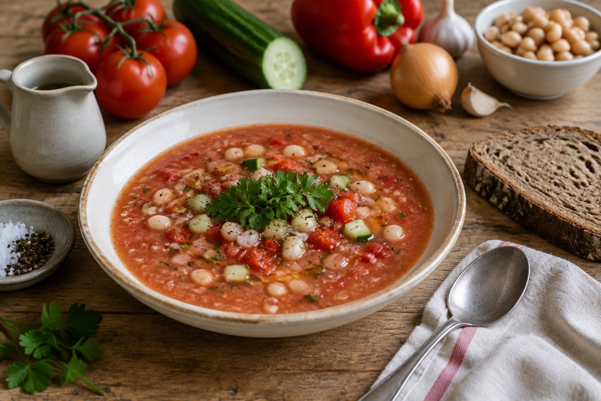 Gazpacho s bílými fazolemi
