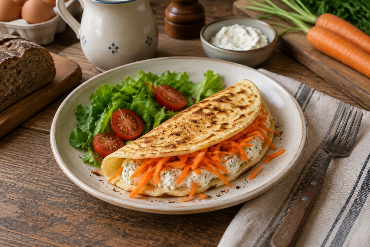 Malá vaječná tortilla s mrkví