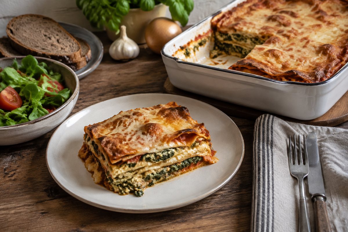 Špenátové lasagne s ricottou
