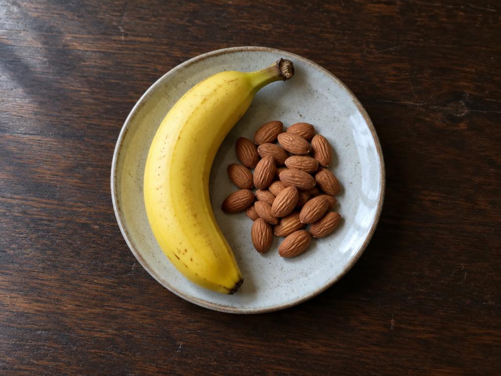 Banán a hrst mandlí